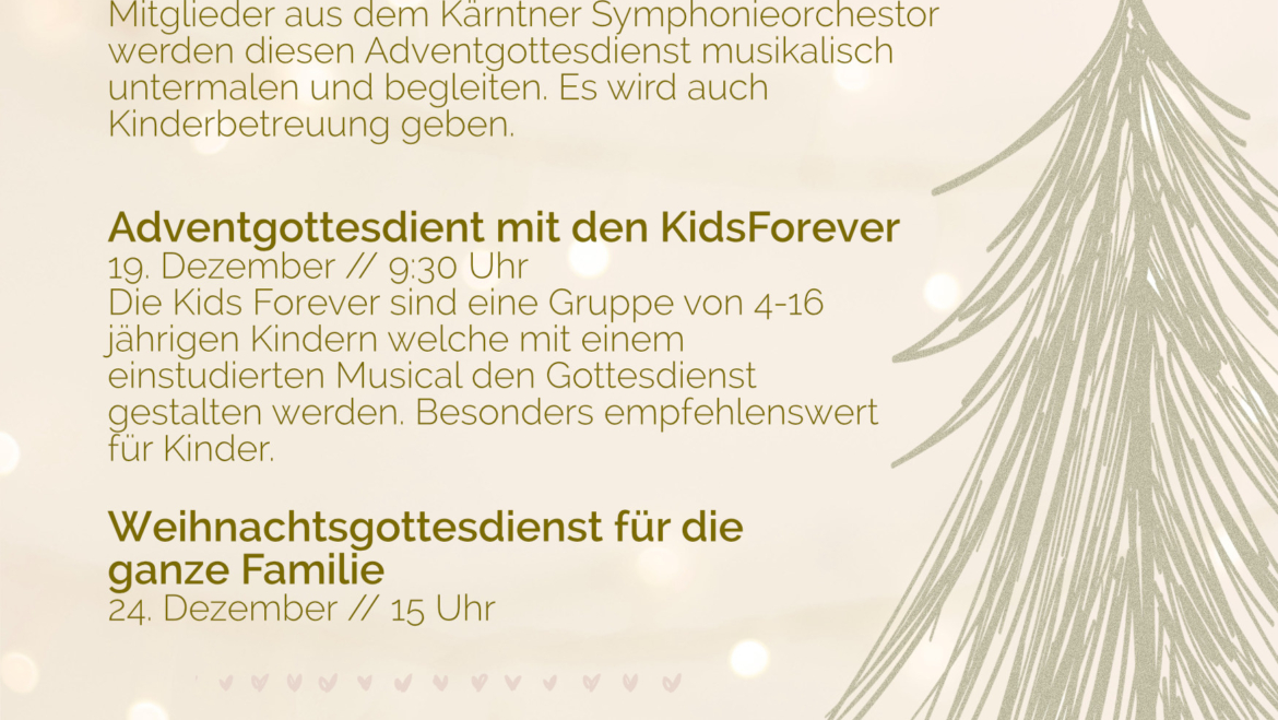 (Deutsch) Adventsgottesdienste & Hl. Abend-Gottesdienst