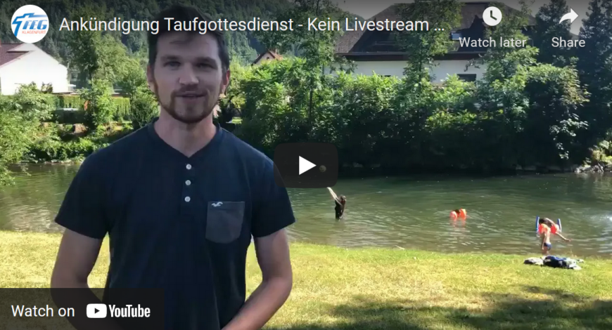 Taufgottesdienst an der Sattnitz – Kein Livestream