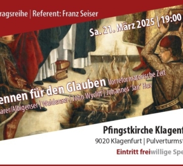 (Deutsch) Vorträge zur Täufergeschichte am 21. März & 1. April