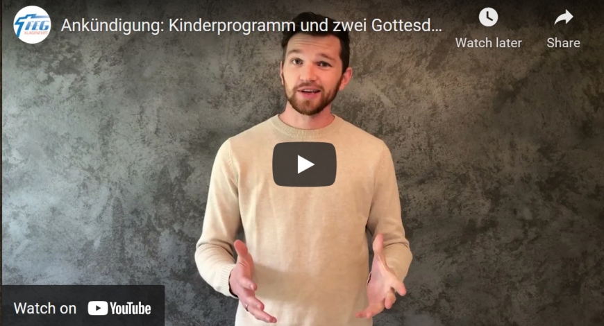 (Deutsch) Kinderprogramm und zwei Gottesdienste